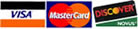 We take Visa, MasterCard and Discover
